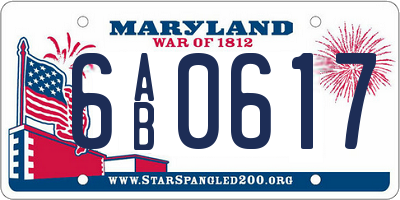 MD license plate 6AB0617