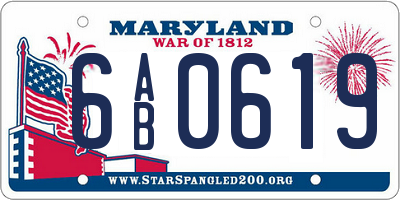 MD license plate 6AB0619