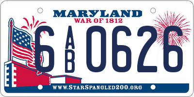 MD license plate 6AB0626