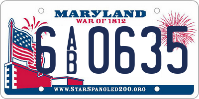 MD license plate 6AB0635