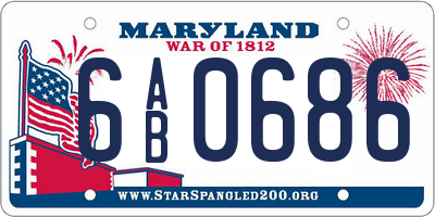 MD license plate 6AB0686