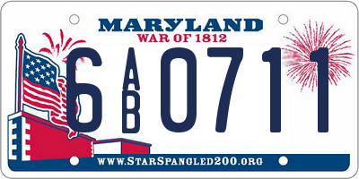 MD license plate 6AB0711