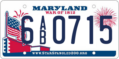 MD license plate 6AB0715