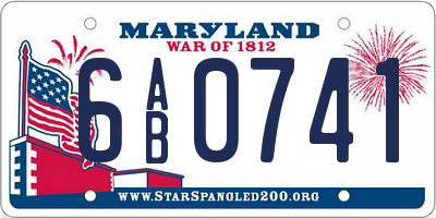 MD license plate 6AB0741
