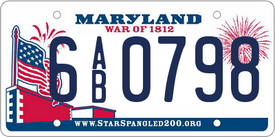 MD license plate 6AB0798
