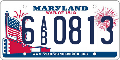 MD license plate 6AB0813
