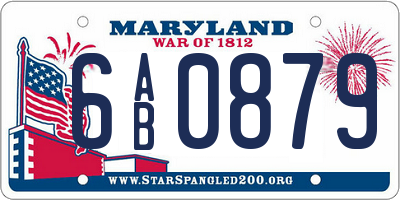 MD license plate 6AB0879