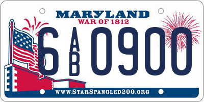 MD license plate 6AB0900