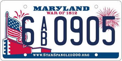 MD license plate 6AB0905