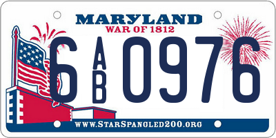 MD license plate 6AB0976