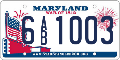 MD license plate 6AB1003