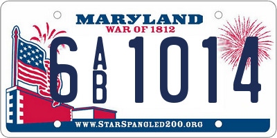 MD license plate 6AB1014