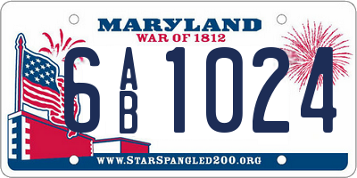 MD license plate 6AB1024