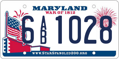 MD license plate 6AB1028