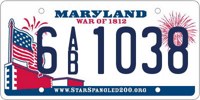 MD license plate 6AB1038