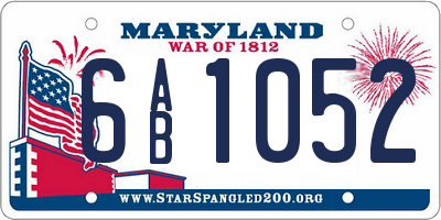 MD license plate 6AB1052