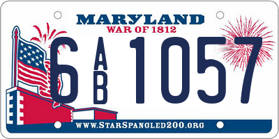 MD license plate 6AB1057