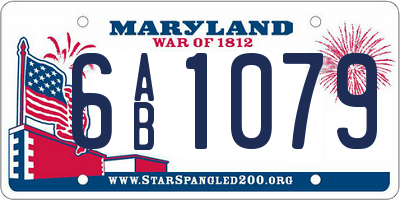 MD license plate 6AB1079