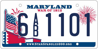 MD license plate 6AB1101