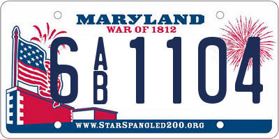 MD license plate 6AB1104