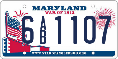 MD license plate 6AB1107