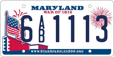 MD license plate 6AB1113