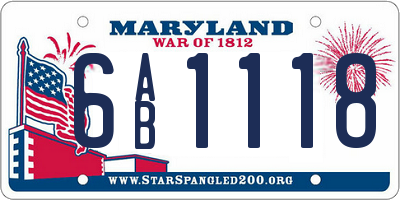 MD license plate 6AB1118