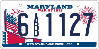 MD license plate 6AB1127