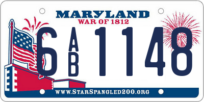 MD license plate 6AB1148