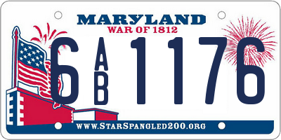 MD license plate 6AB1176