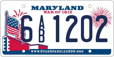 MD license plate 6AB1202