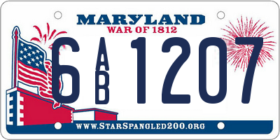 MD license plate 6AB1207