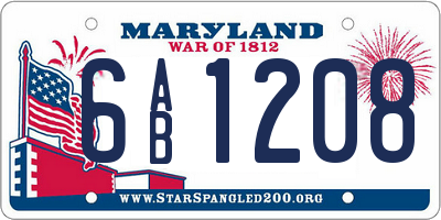 MD license plate 6AB1208