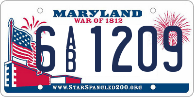 MD license plate 6AB1209