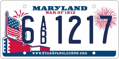 MD license plate 6AB1217