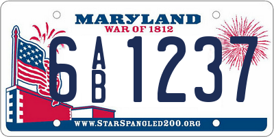MD license plate 6AB1237