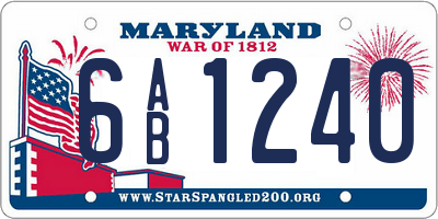 MD license plate 6AB1240