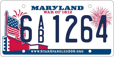 MD license plate 6AB1264