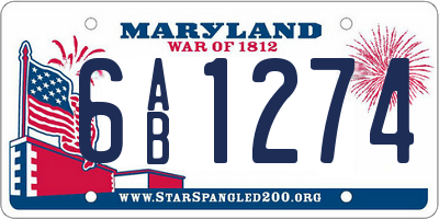 MD license plate 6AB1274