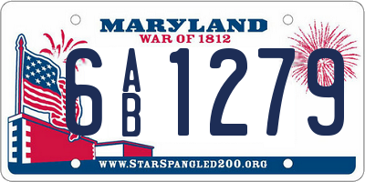 MD license plate 6AB1279