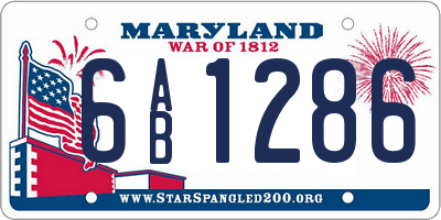 MD license plate 6AB1286