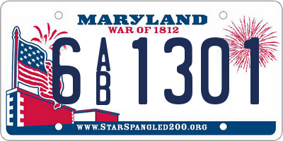 MD license plate 6AB1301