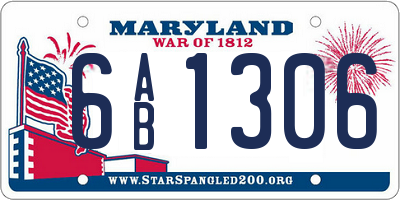 MD license plate 6AB1306