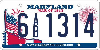 MD license plate 6AB1314