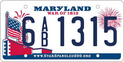 MD license plate 6AB1315