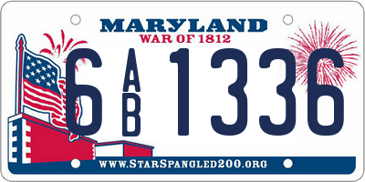 MD license plate 6AB1336