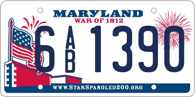 MD license plate 6AB1390