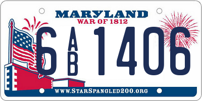 MD license plate 6AB1406