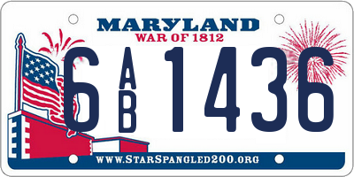 MD license plate 6AB1436