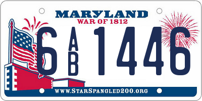MD license plate 6AB1446